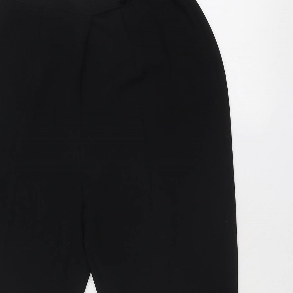 St Bernard Womens Black Polyester Chino Trousers Size 14 Regular Zip