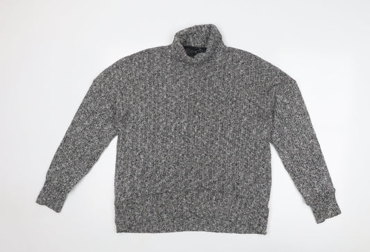 Topshop Womens Grey High Neck Polyester Pullover Jumper Size 10