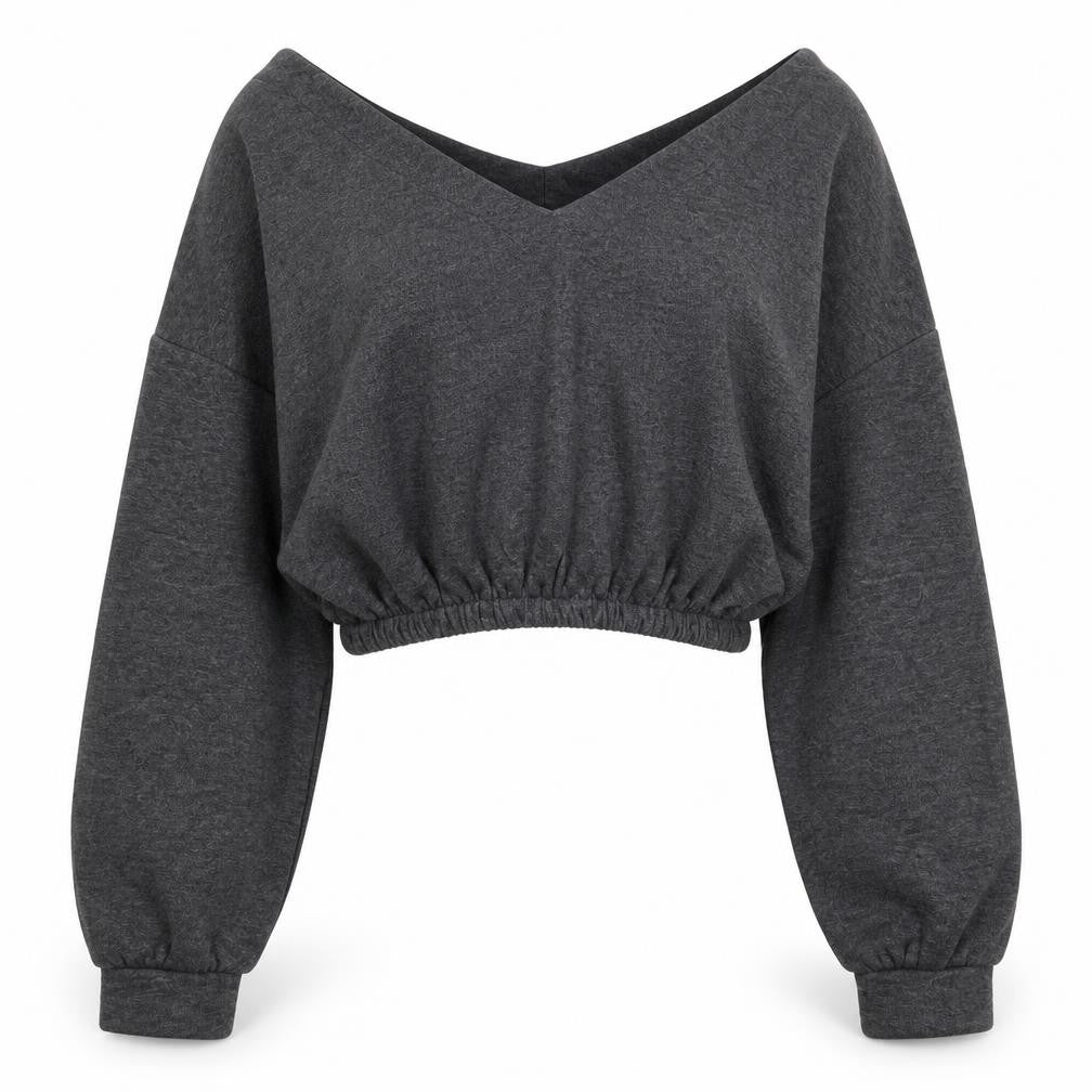 PRETTYLITTLETHING Womens Grey Polyester Pullover Sweatshirt Size M Pullover