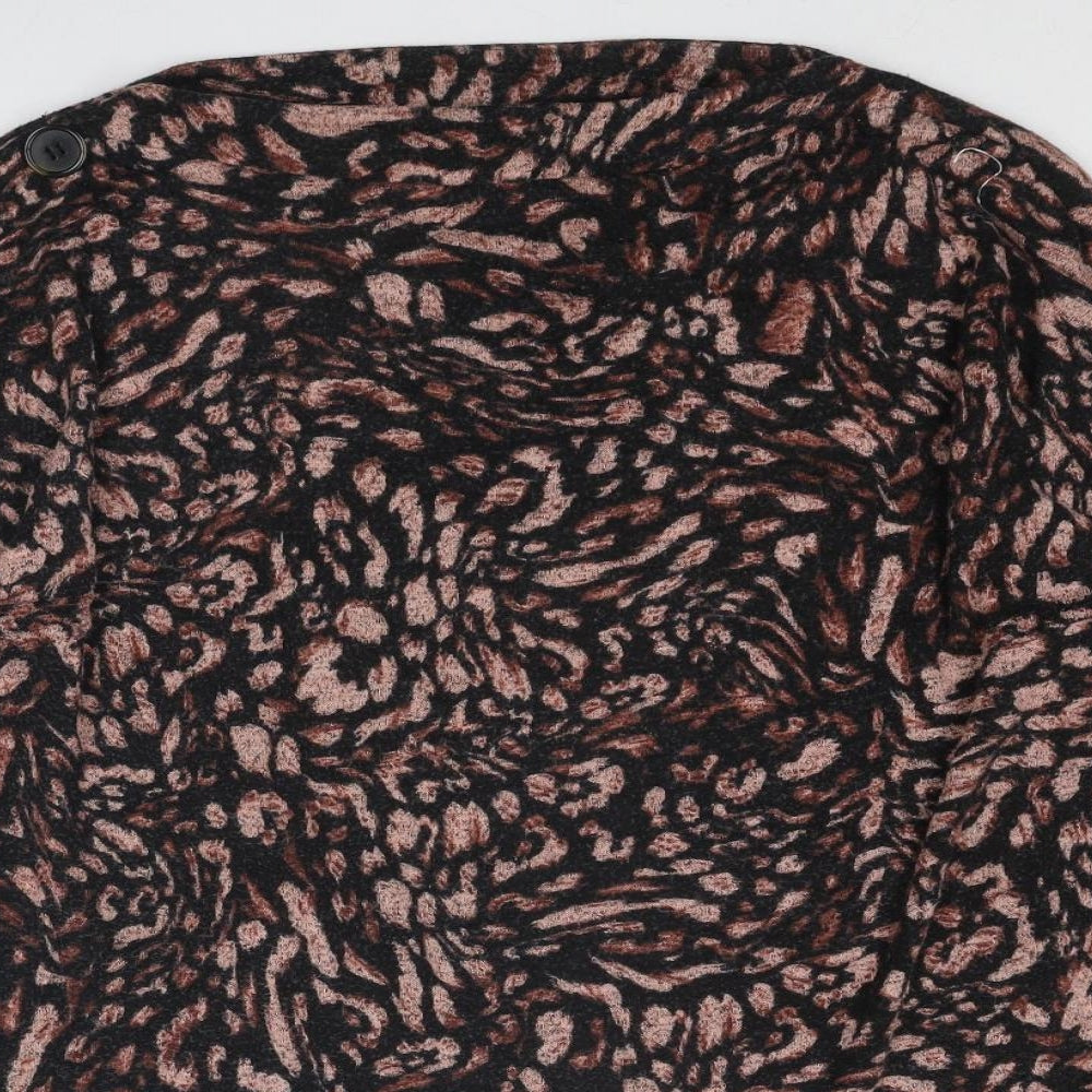 Dorothy Perkins Womens Black Boat Neck Geometric Polyester Pullover Jumper Size 10
