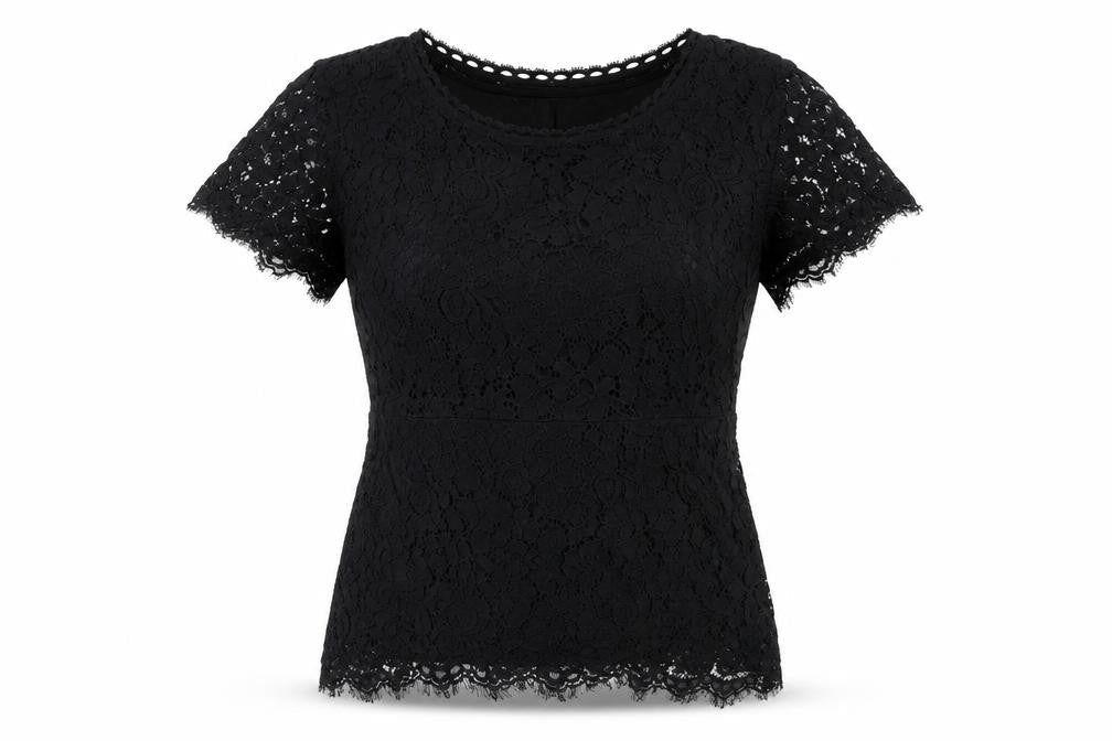 ISSAC MIZRAH Womens Black Cotton Basic Blouse Size M Boat Neck