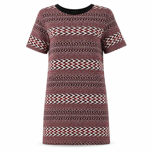 River Island Womens Red Geometric Polyester Shift Size 8 Round Neck Pullover