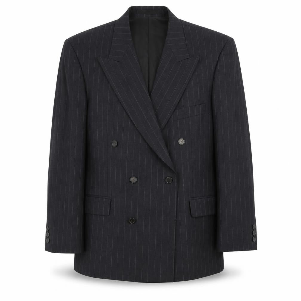Marks & Spencer Mens Grey Striped Wool Jacket Suit Jacket Size 42 Regular