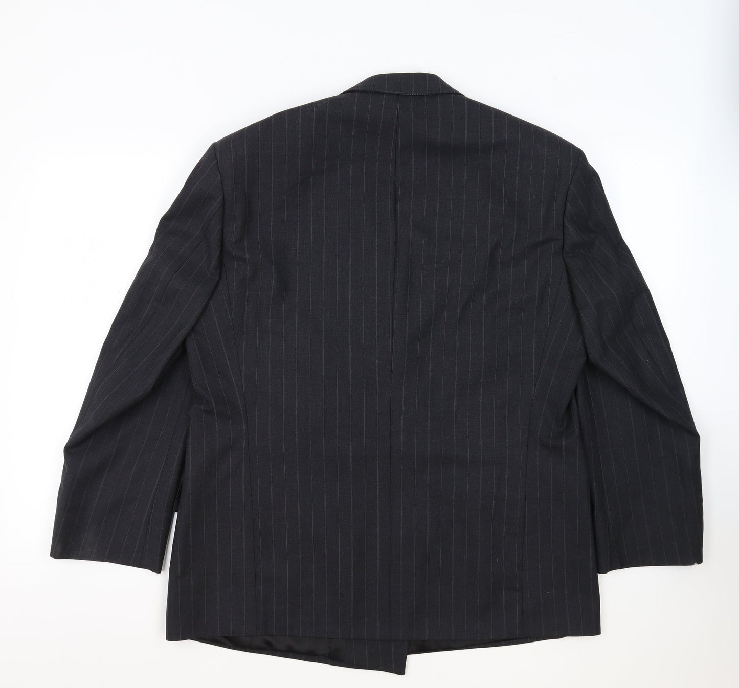 Marks and Spencer Mens Grey Striped Wool Jacket Suit Jacket Size 42 Regular