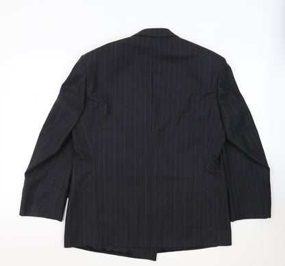 Marks & Spencer Mens Grey Striped Wool Jacket Suit Jacket Size 42 Regular