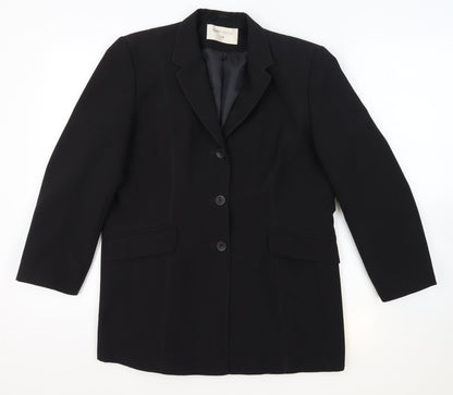 Bonmarché Womens Black Polyester Jacket Blazer Size 14