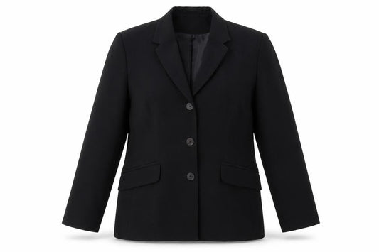 Bon Marche Womens Black Polyester Jacket Blazer Size 14