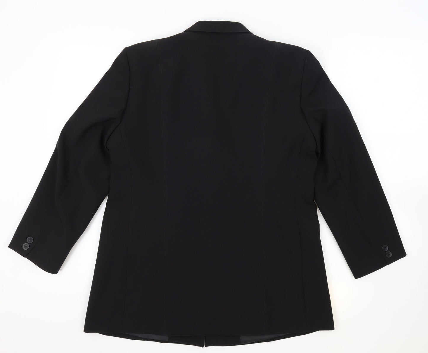 Bon Marche Womens Black Polyester Jacket Blazer Size 14