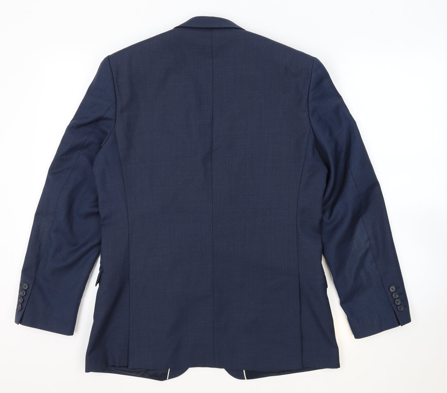 Racing Green Mens Blue Wool Jacket Suit Jacket Size 40 Regular