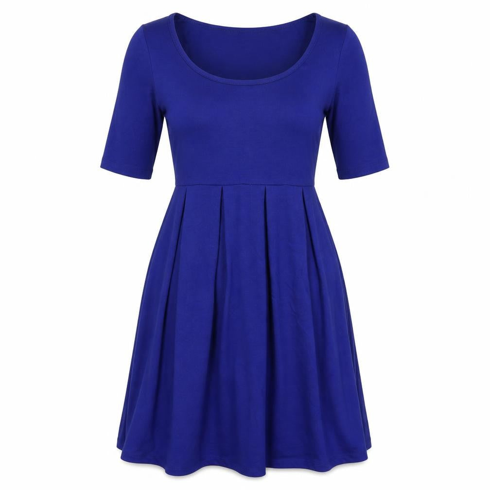 mamas & papas Womens Blue Polyester Fit & Flare Size 10 Scoop Neck Pullover