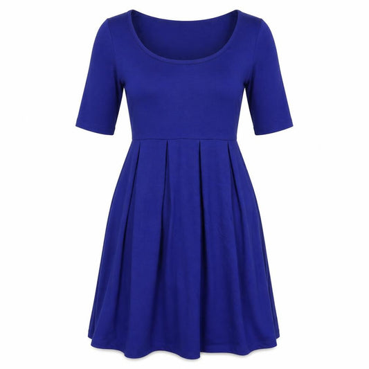 mamas & papas Womens Blue Polyester Fit & Flare Size 10 Scoop Neck Pullover