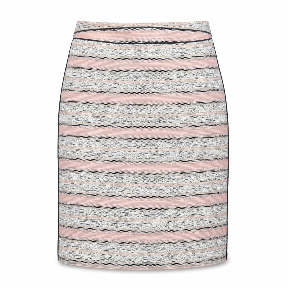 Marks & Spencer Womens Multicoloured Striped Cotton A-Line Skirt Size 12 Zip