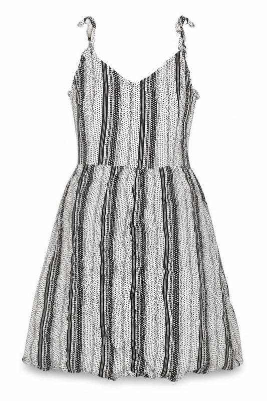 H&M Womens Black Geometric Viscose Tank Dress Size 8 V-Neck Pullover
