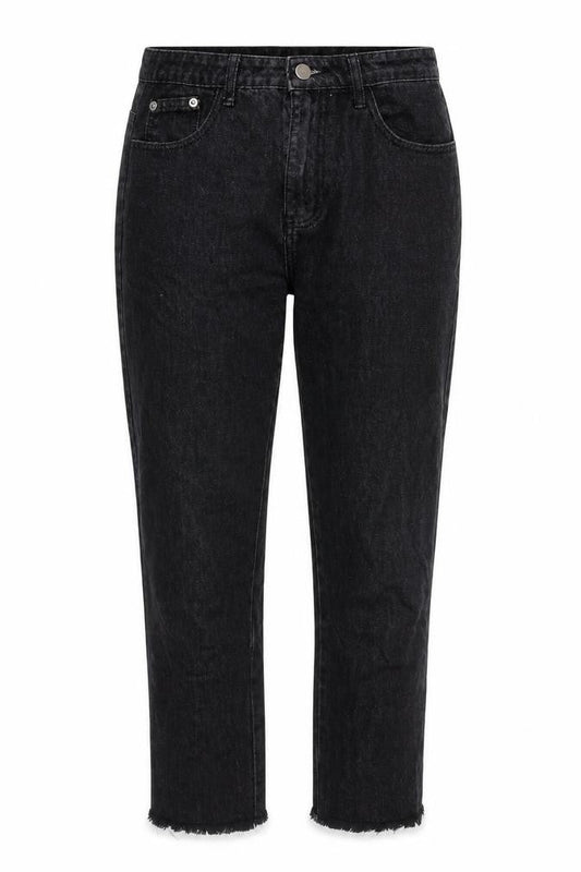 Momokrom Womens Black Cotton Mom Jeans Size 10 Regular Zip