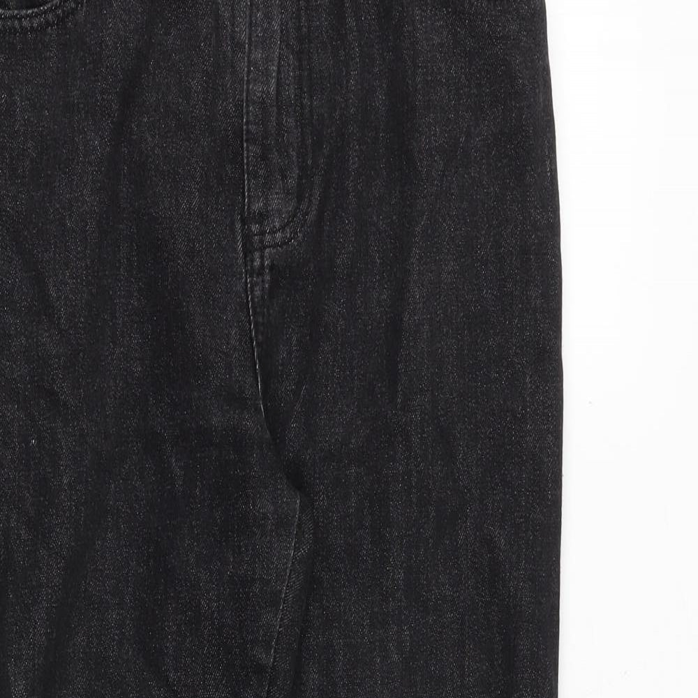 Momokrom Womens Black Cotton Mom Jeans Size 10 Regular Zip