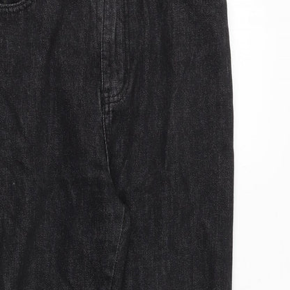 Momokrom Womens Black Cotton Mom Jeans Size 10 Regular Zip