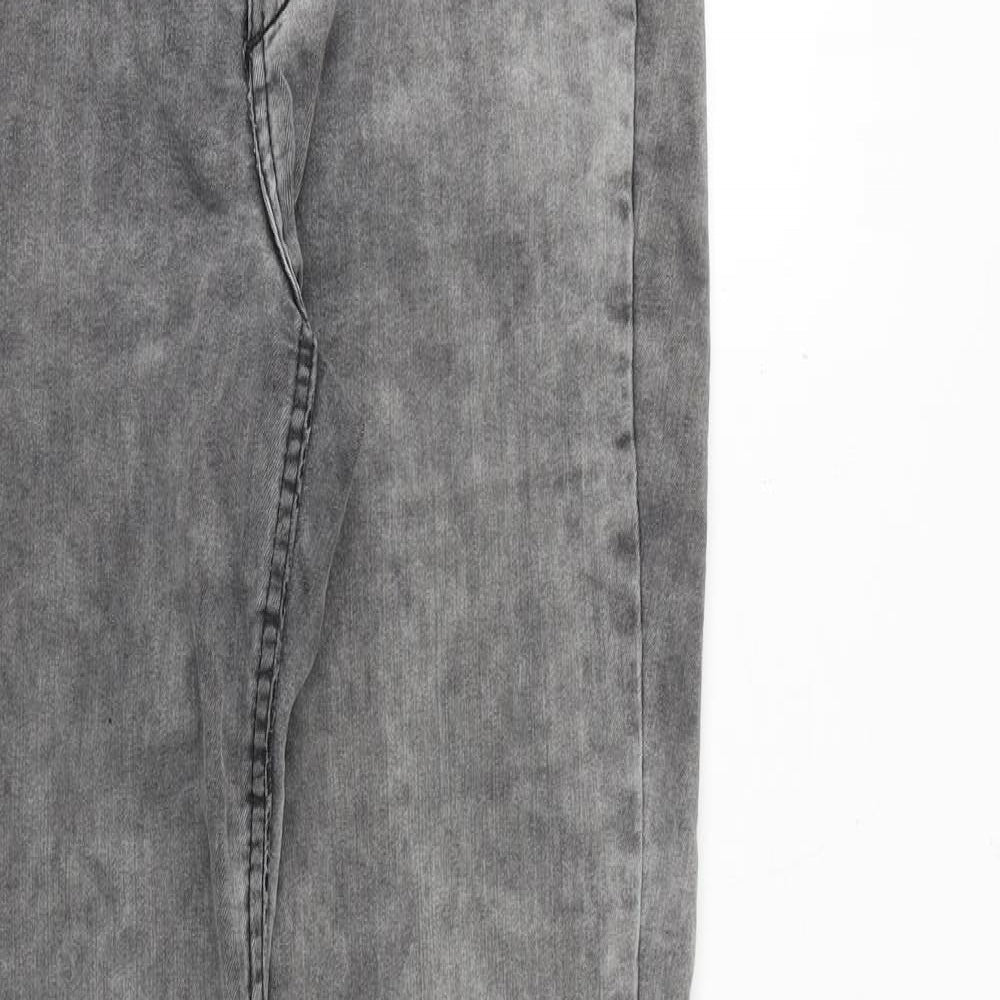 H&M Womens Grey Cotton Skinny Jeans Size 10 Regular Zip
