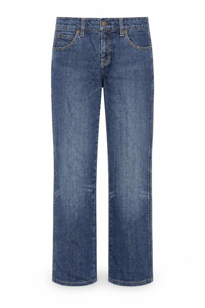 Warehouse Womens Blue Cotton Straight Jeans Size 10 Extra-Slim Zip