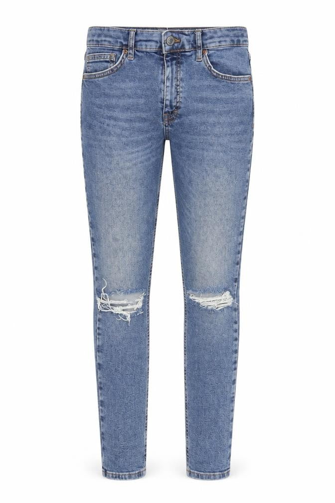 Topshop Womens Blue Cotton Skinny Jeans Size 30 in Regular Zip