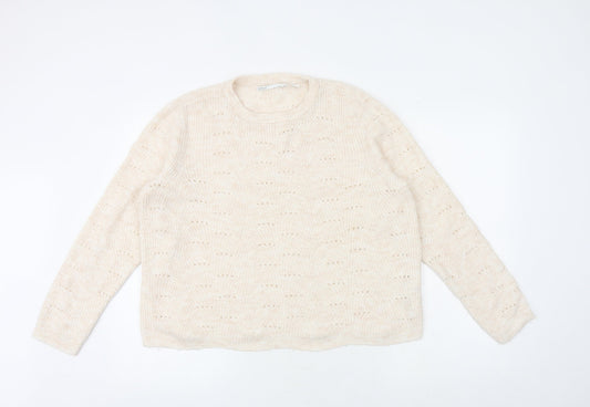 Only Womens Pink Round Neck Acrylic Pullover Jumper Size XL