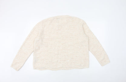 Back view of Only women’s pink round neck acrylic jumper, size XL