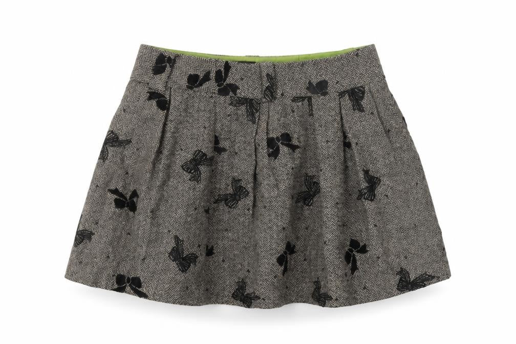 NEXT Womens Brown Geometric Polyester Flare Skirt Size 28 in Zip - Bow Pattern