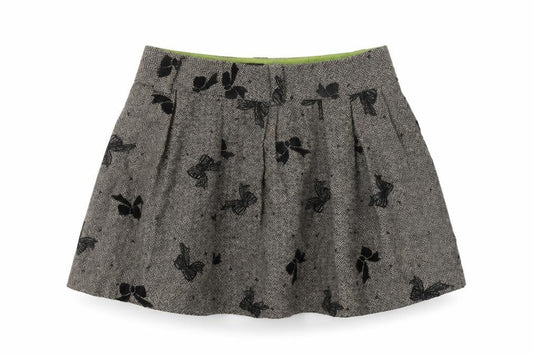 Next Womens Brown Geometric Polyester Flare Skirt Size 28 in Zip - Bow Pattern