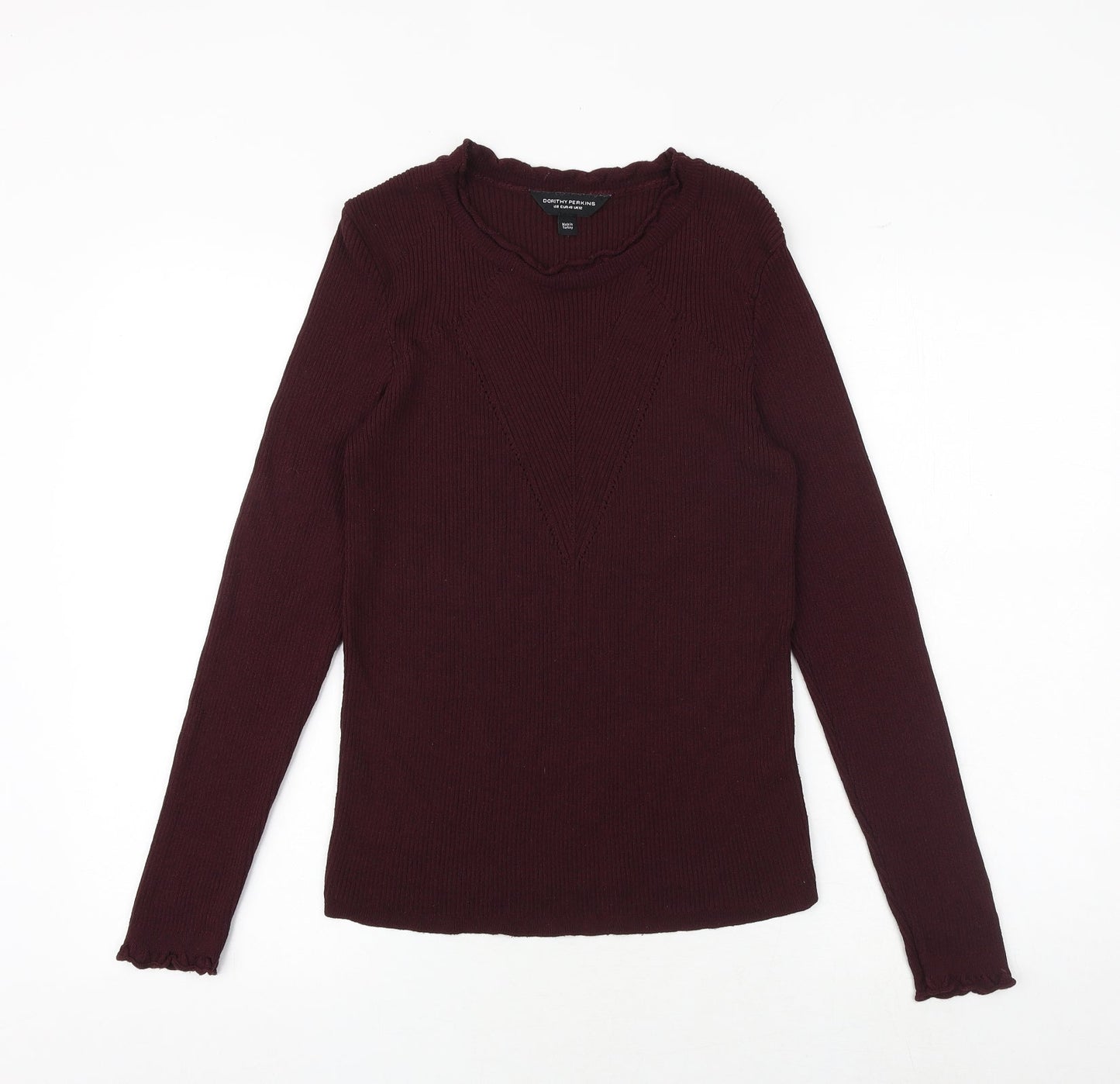 Dorothy Perkins Womens Purple Round Neck Viscose Pullover Jumper Size 12