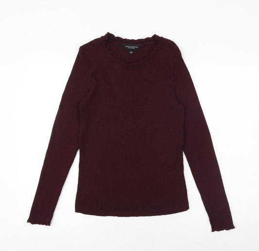 Dorothy Perkins Womens Purple Round Neck Viscose Pullover Jumper Size 12