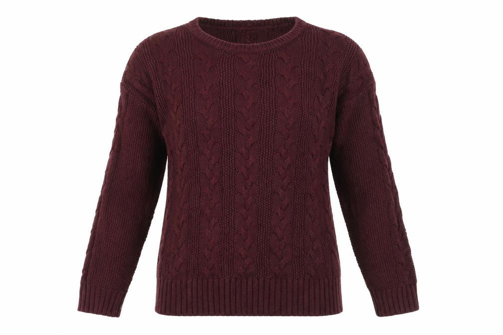 Marks & Spencer Womens Purple Round Neck Cotton Pullover Jumper Size 8