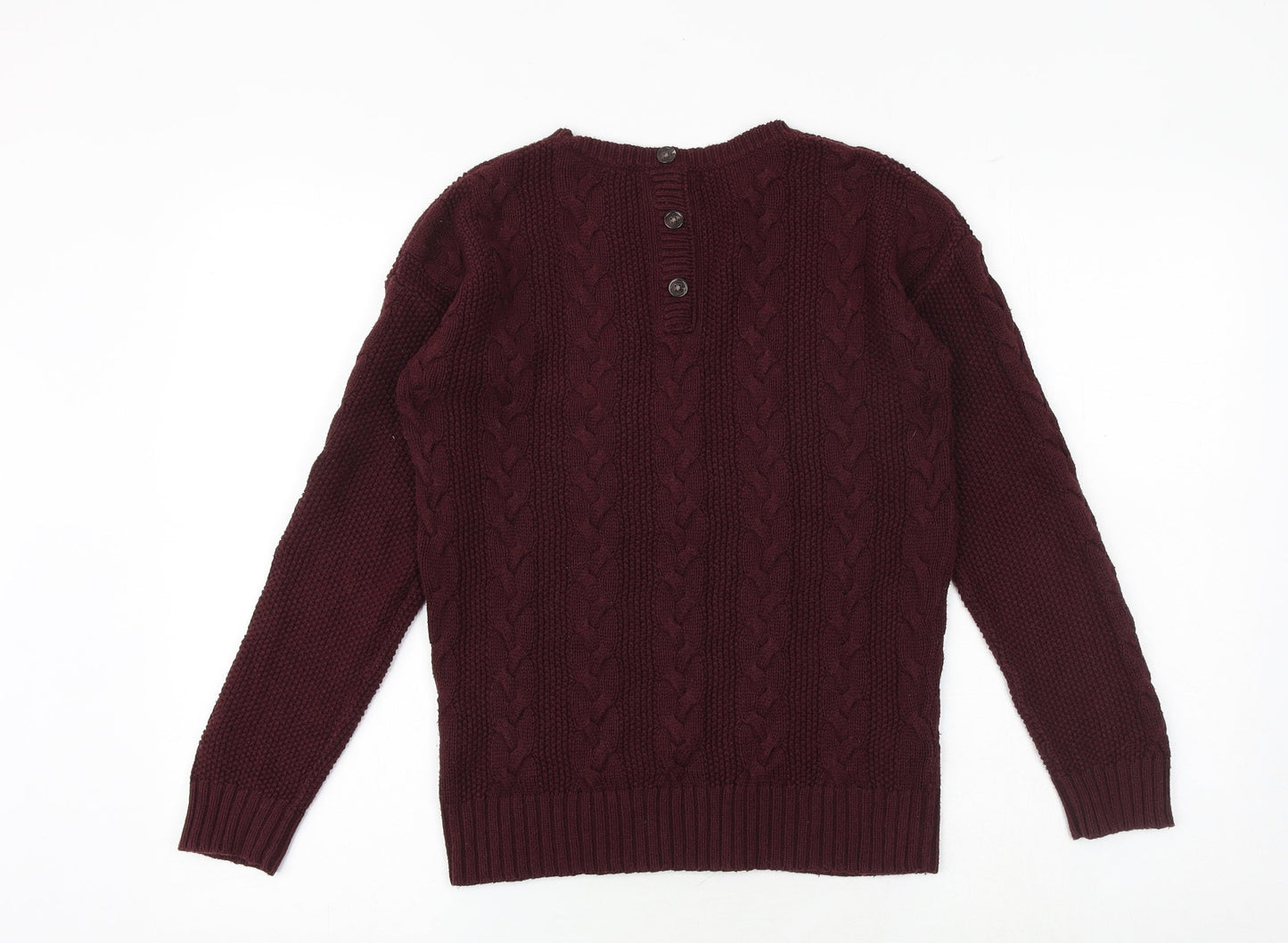 Marks and Spencer Womens Purple Round Neck Cotton Pullover Jumper Size 8