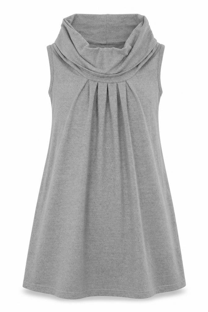 Apricot Womens Grey Polyester A-Line Size 10 Roll Neck Pullover