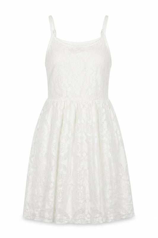 Pink Boutique Womens White Polyester Slip Dress Size 10 Scoop Neck Zip