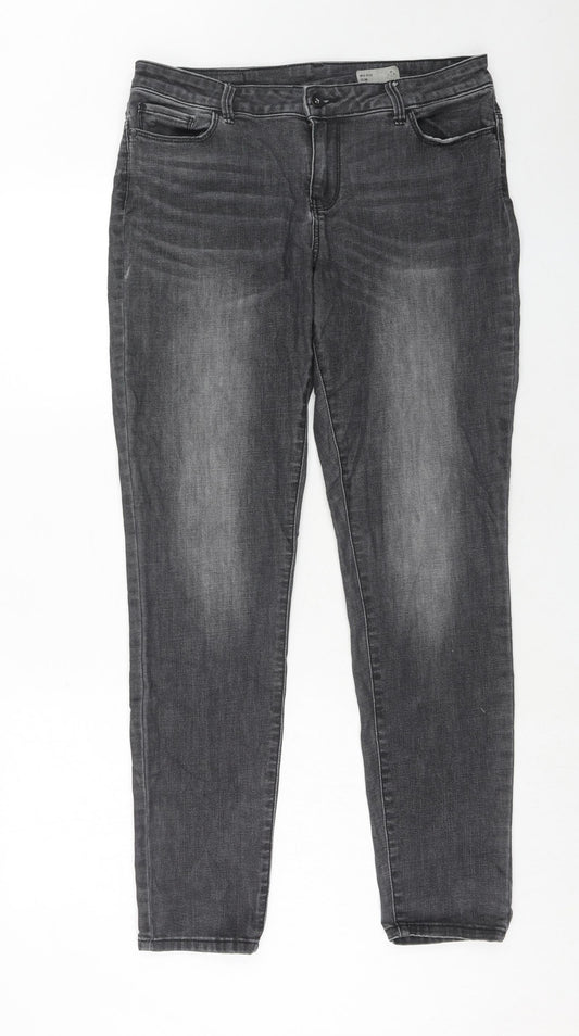 VERO MODA Womens Grey Cotton Skinny Jeans Size 32 in Slim Zip