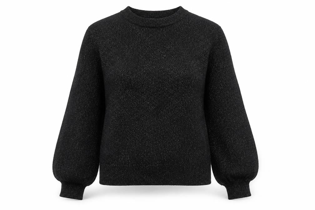 Marks & Spencer Womens Black Round Neck Polyester Pullover Jumper Size S