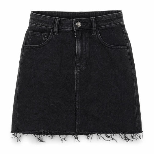 AsYou Womens Black Cotton A-Line Skirt Size 8 Zip