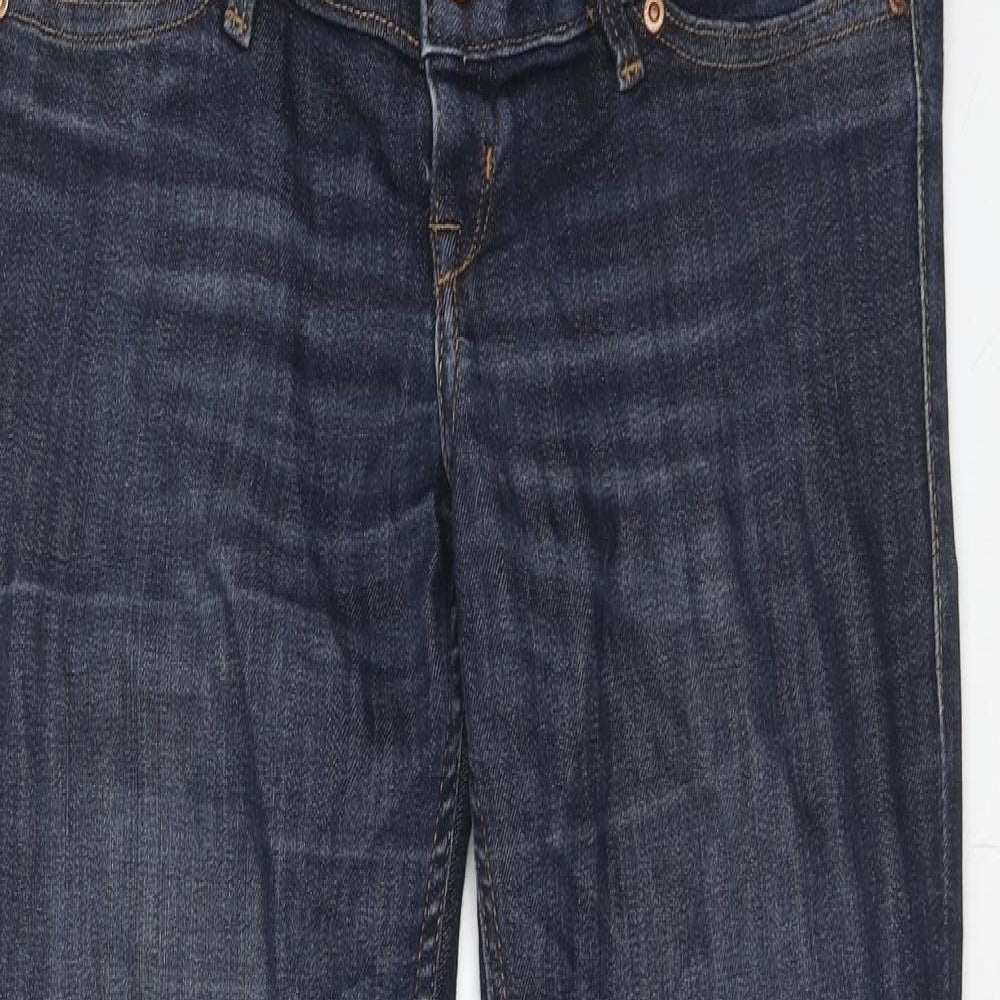 H&M Womens Blue Cotton Skinny Jeans Size 10 Regular Buckle