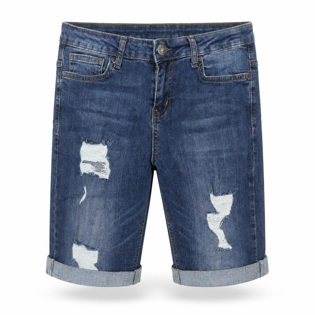 Hera Mens Blue Cotton Bermuda Shorts Size 28 in Regular Zip