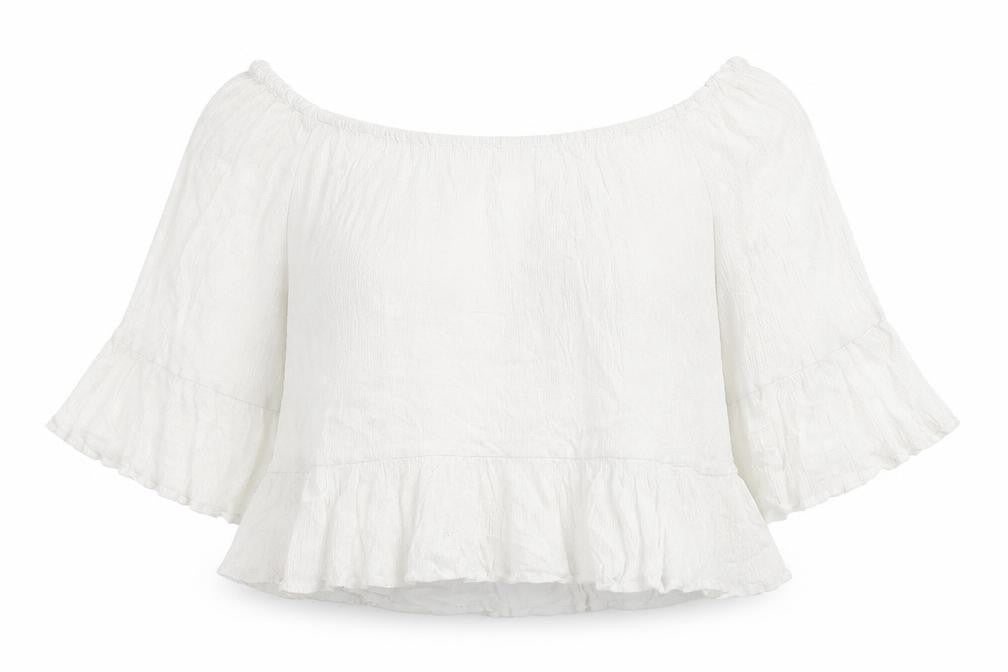 Zara Womens White Polyester Basic Blouse Size L Boat Neck