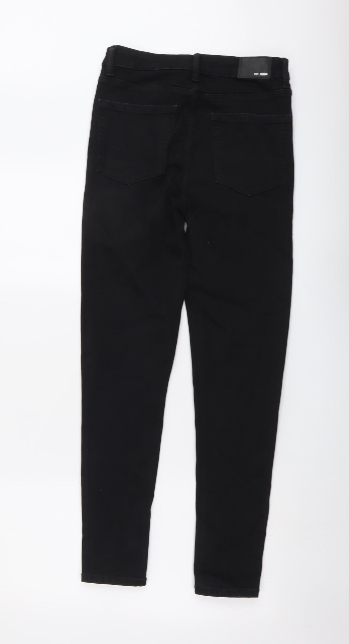 Marks and Spencer Womens Black Cotton Skinny Jeans Size 10 L28 in Regular Button