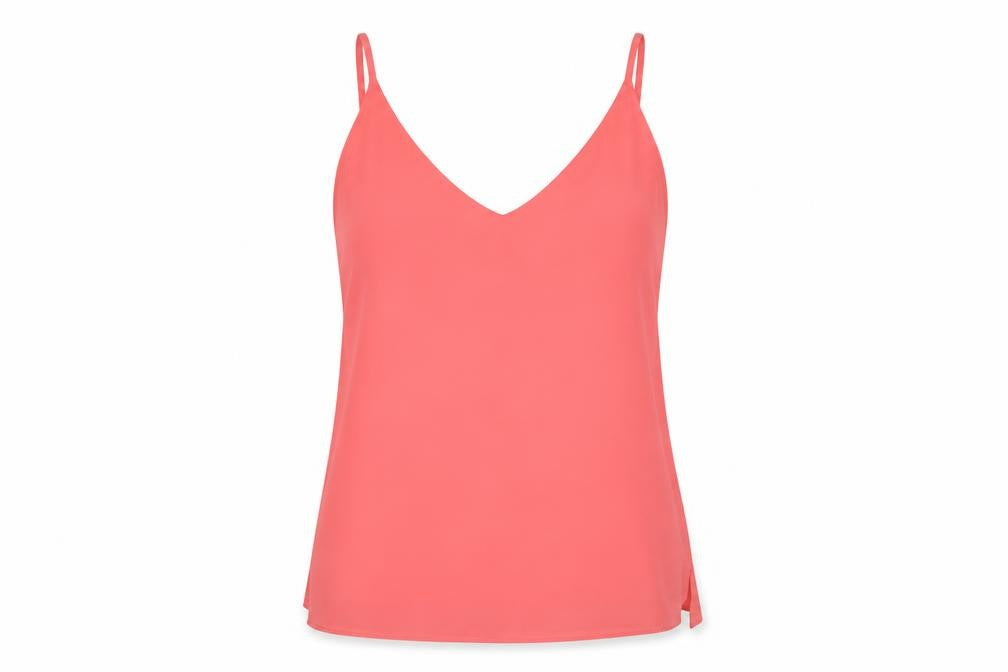 Topshop Womens Pink Polyester Basic Tank Size 12 V-Neck