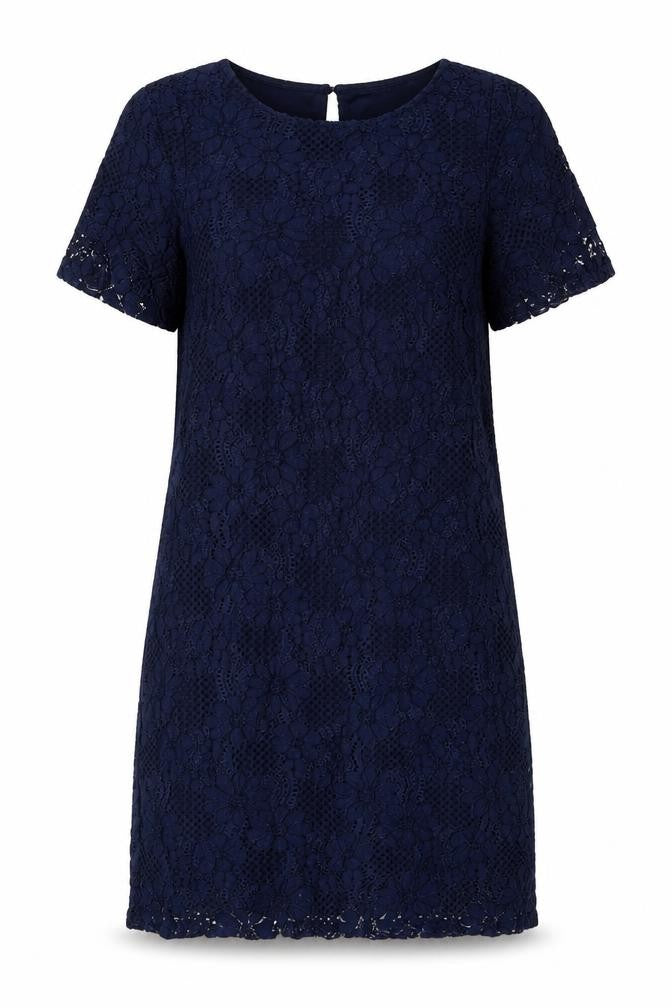 Dorothy Perkins Womens Blue Cotton Shift Size 10 Boat Neck Button