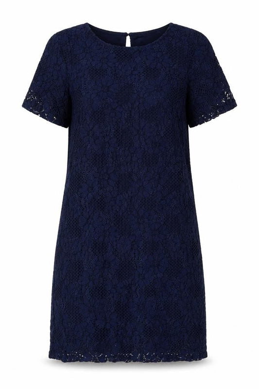 Dorothy Perkins Womens Blue Cotton Shift Size 10 Boat Neck Button