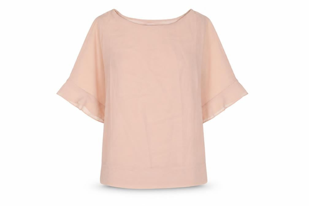 Capsule Womens Pink Polyester Basic Blouse Size 12 Boat Neck
