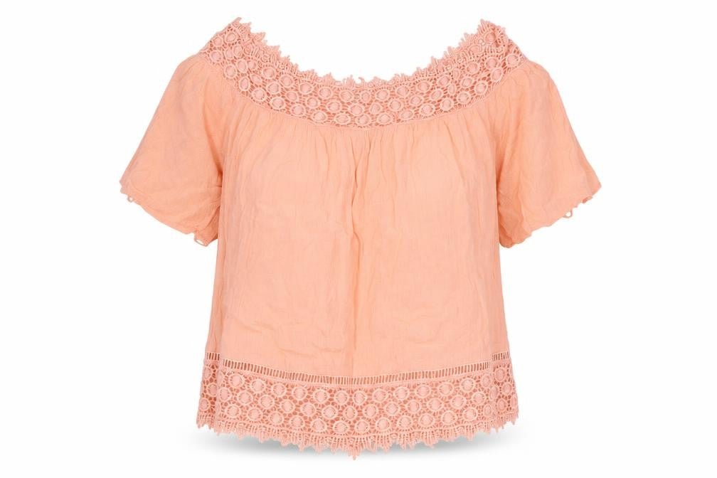 Miss Selfridge Womens Pink Viscose Basic Blouse Size 12 Boat Neck