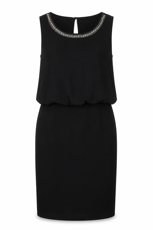 VILA Womens Black Polyester A-Line Size S Round Neck Button
