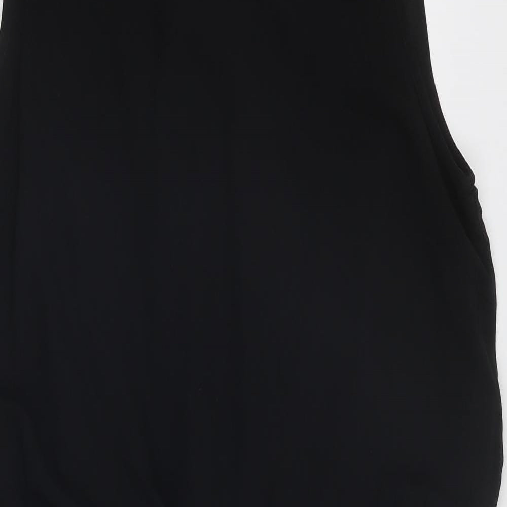 VILA Womens Black Polyester A-Line Size S Round Neck Button
