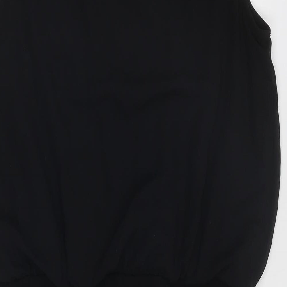 VILA Womens Black Polyester A-Line Size S Round Neck Button