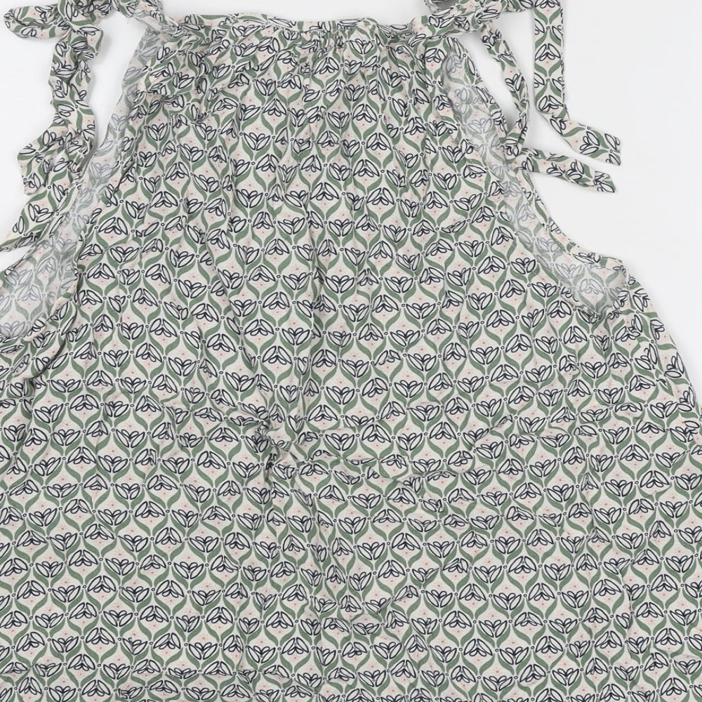 Marks and Spencer Womens Multicoloured Geometric Viscose Basic Tank Size 12 Round Neck