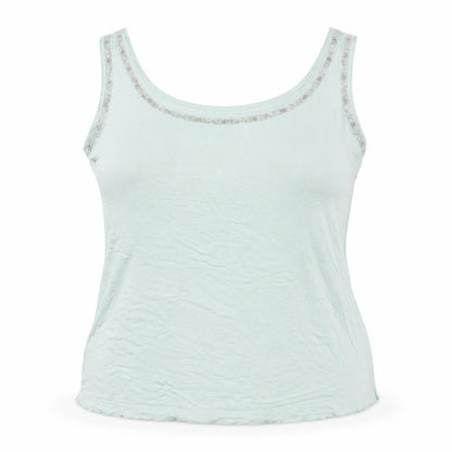 Monsoon Womens Green Viscose Basic Tank Size 16 Scoop Neck - Embellished